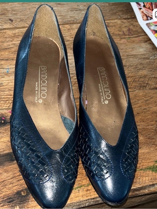 Bandolino Shoes - Bandolino Navy Woven Pointed Toe Flats